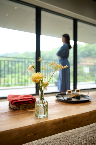 Young Asia woman visit tea garden.