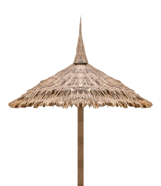 istock Straw roof umbrella isolated on white background with clipping path 1497344351