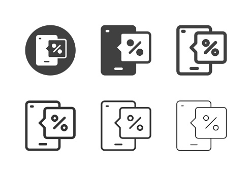 Mobile Interest Rate Icons Multi Series Vector EPS File.