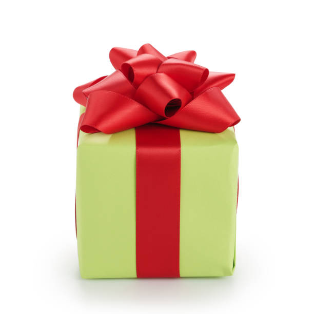 istock green gift box with red ribbon bow isolated on white 1497344437
