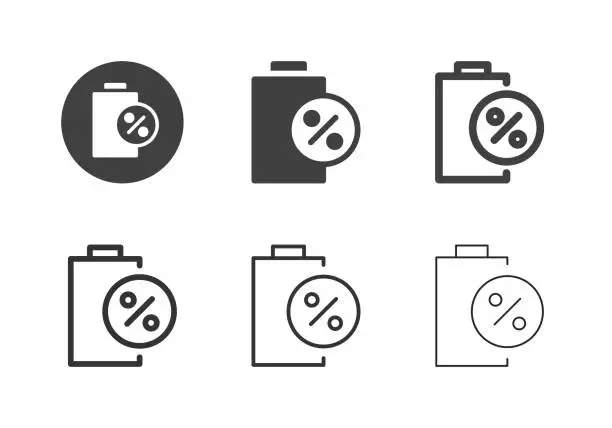 Vector illustration of Battery Capacity Icons - Multi Series