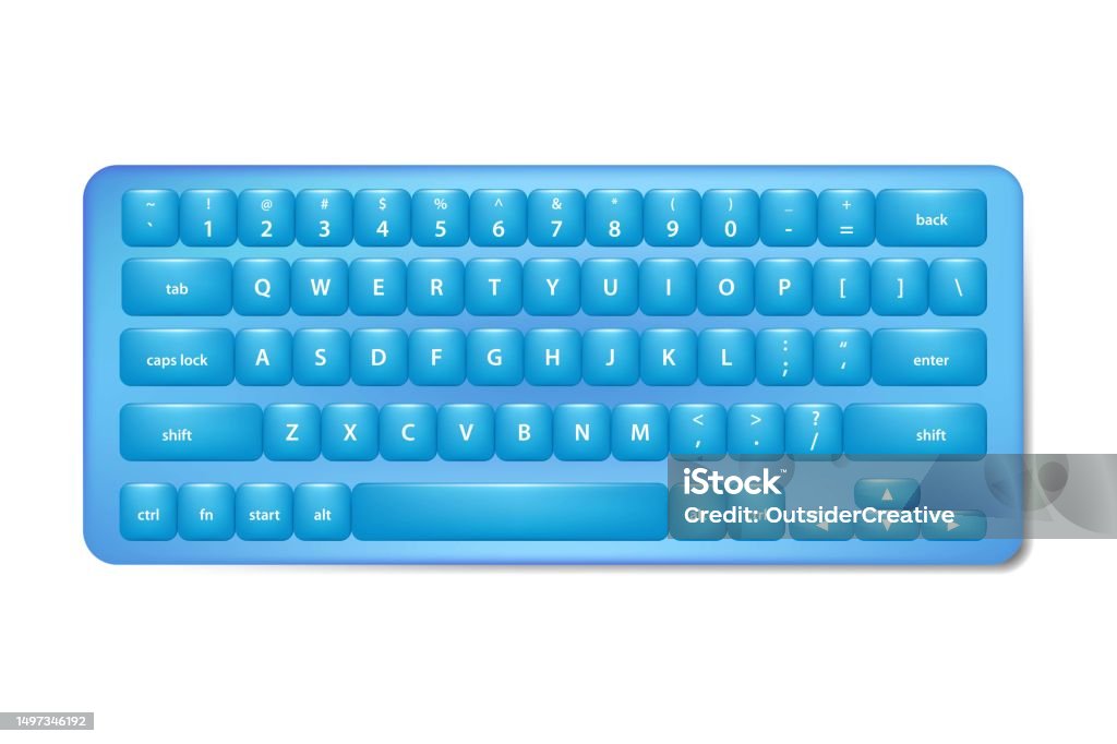 Vector Keyboard Transparent Keyboard Vector Illustration With Transparent Blue Water Theme ...