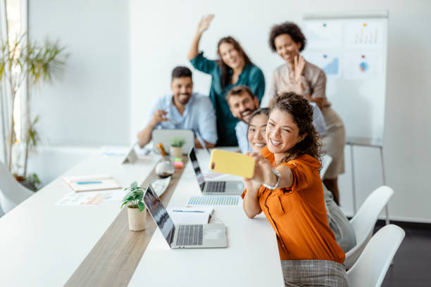istock Selfie of Business Team in Office 1497357399