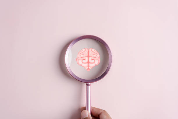 istock Magnifier focus to human brain icon, idea creative intelligence thinking or Awareness of Alzheimer, Parkinson's disease, dementia, stroke, seizure or mental health. Neurology and Psychology care. 1497368002