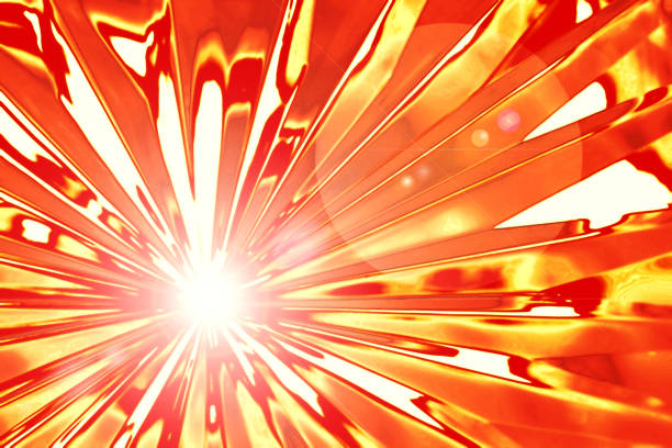 istock Futuristic red and gold impact texture with radial flashes. 1497369845