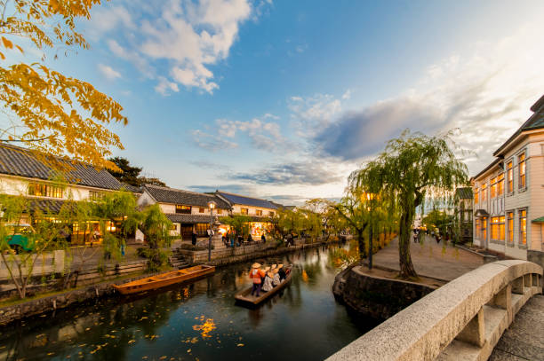 Sunset at Kurashiki River in Kurashiki City, Okayama Prefecture.