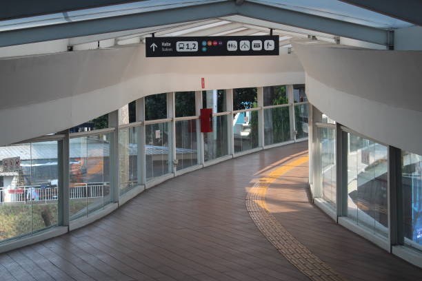 istock Walkway in city bus stop 1497378136