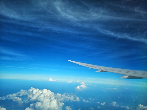 View of the clouds from the plane.  stock photos