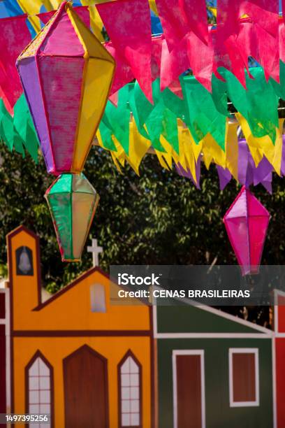 Typical Decoration For Festa Junina In Brazil Stock Photo - Download Image Now - Backgrounds, Balloon, Brazil
