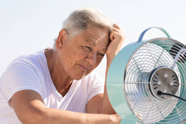 istock Elderly Woman with Fan 1497395594