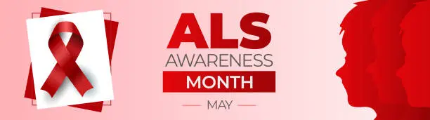 Vector illustration of Amyotrophic lateral sclerosis ALS Awareness Month. Observed in May. Vector banner.