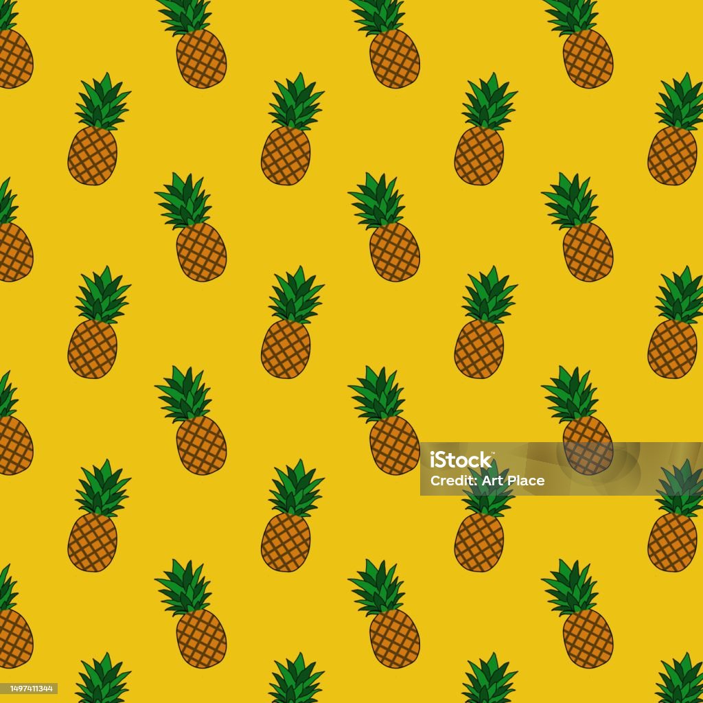 Pineapple Simple Pattern Pineapple Pattern Stock Illustration - Download Image Now - Africa, Art ...