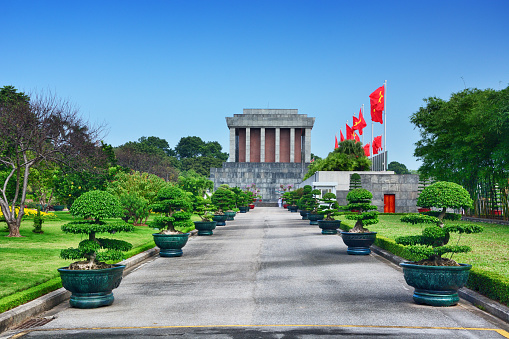 The Ho Chi Minh Mausoleum in the city of Hanoi, northern Vietnam