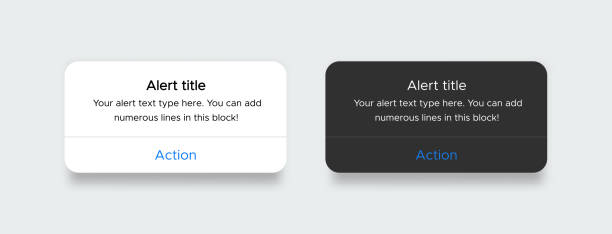 Alert notification mockup template Alert notification mockup vector template phone text message mockup stock illustrations
