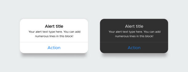 Alert notification mockup template Alert notification mockup vector template reminder stock illustrations
