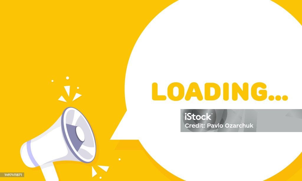 Loading Flat Yellow Banner Loading Vector Illustration Stock ...