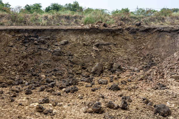 istock Background view of the basement section, which was dug into the shore. 1497415834