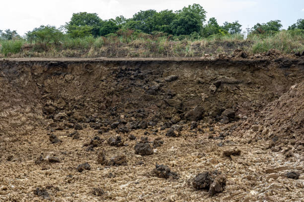 istock Background view of the basement section, which was dug into the shore. 1497416355