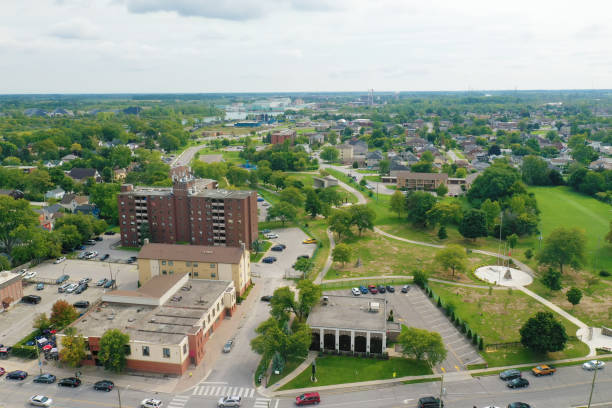 istock Aerial view of Thorold, Ontario, Canada on spring day 1497421504