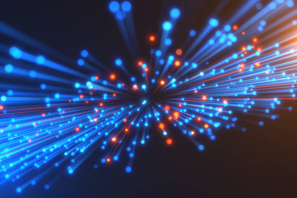 istock Speed of light in space on dark background. 1497424520