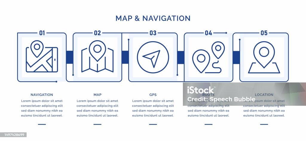 Navigational Map Graphics Map And Navigation Vector Infographic Template Stock Illustration ...