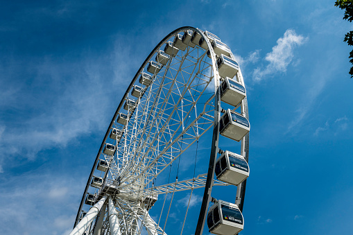 A Ferris wheel in the sky