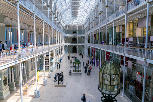 Edinburgh Scotland - June 3 2023: Main Gallery Inside the National Museum of Scotland in Edinburgh