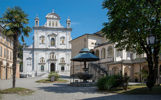 Varallo - The complex of church Basilica del Sacro Monte with the atrium.
