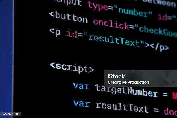 Java Script Source Code On The Screen Stock Photo - Download Image Now ...