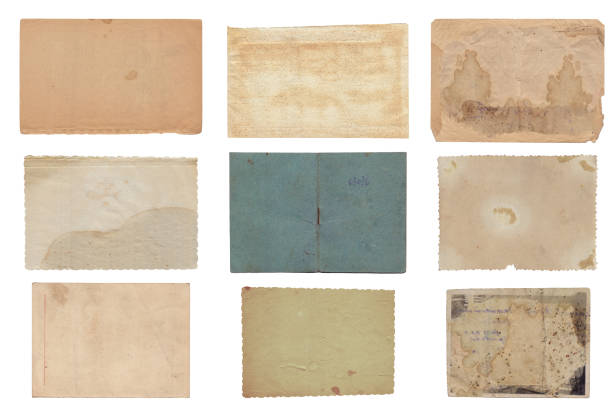 Set of Vintage background of old paper texture isolated stock photo