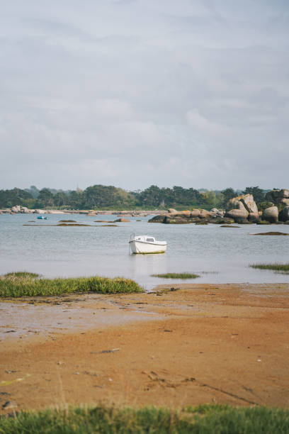Sandstone rock formations in distance