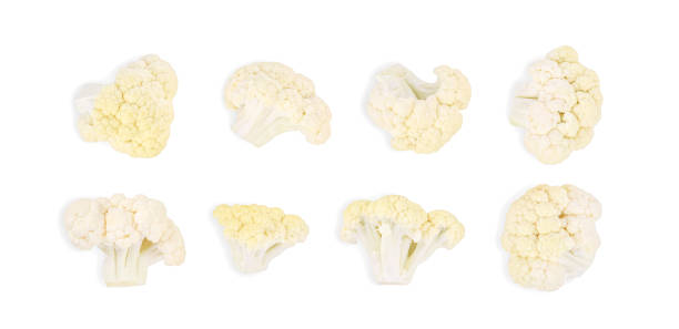 istock Piece of cauliflower isolated on white 1497444083