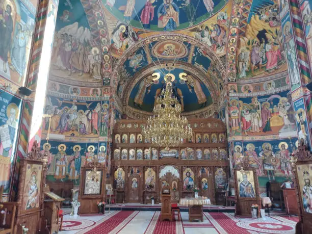 Photo of The interior of the Marius orthodox monastery in Satu Mare county, Romania