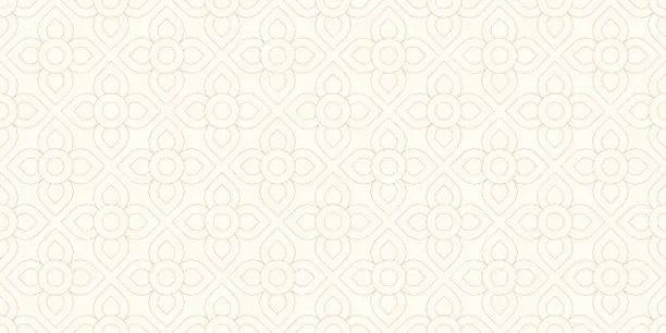 Vector illustration of Luxury gold background pattern seamless geometric line floral circle abstract design vector. Christmas background.