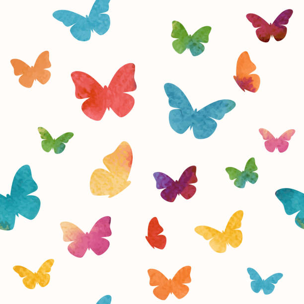 Butterfly seamless pattern vector art illustration