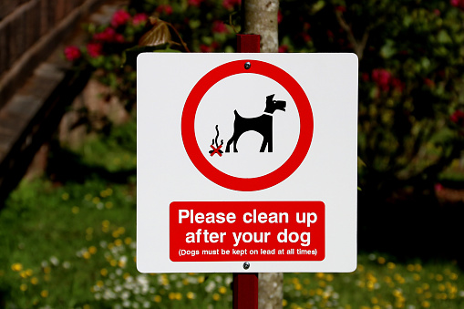 Please clean up after your dog sign situated at a country park