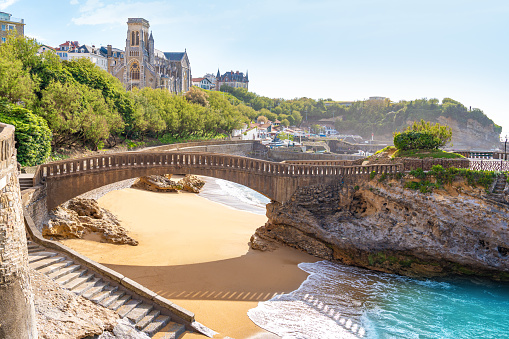 Biarritz bridge in New Aquitaine, Atlantic Pyrenees in French Basque Country, France
