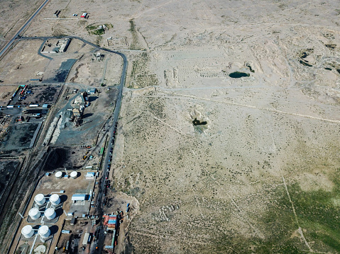 Aerial view of coal distribution plant