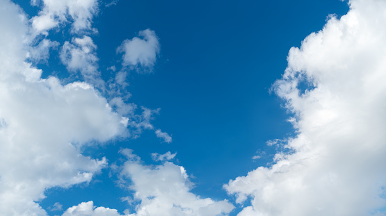 Shot of white clouds on blue sky