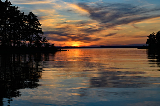 Sunset over lake Vattern Motala Sweden june 4 2023