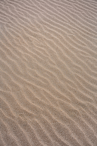 Wavy sand dunes textures on the beach or desert background pattern