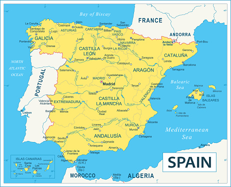 Spain Map Highly Detailed Vector Illustration Stock Illustration ...