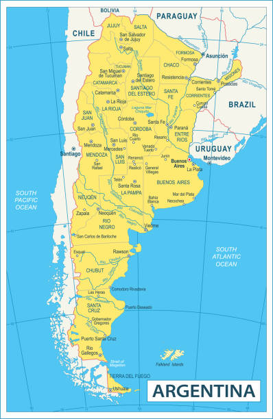 Argentina Map - highly detailed vector illustration Map of Argentina - highly detailed vector illustration cordoba argentina stock illustrations