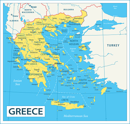 Map of Greece - Highly Detailed Vector illustration