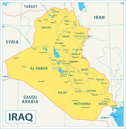 Map of Iraq - Highly Detailed Vector illustration