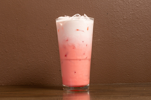 Pink milk drink