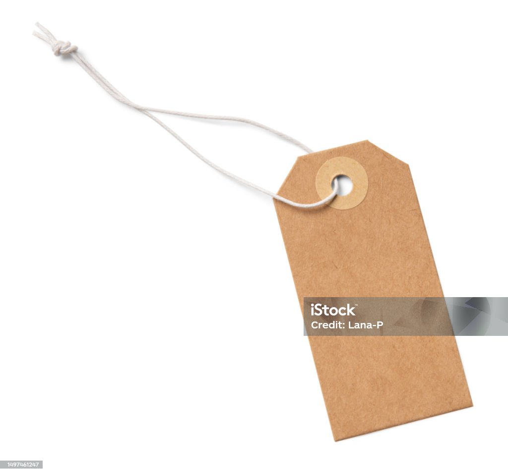 Blank Tag Tied With String Price Tag Gift Tag Sale Tag Address Label
