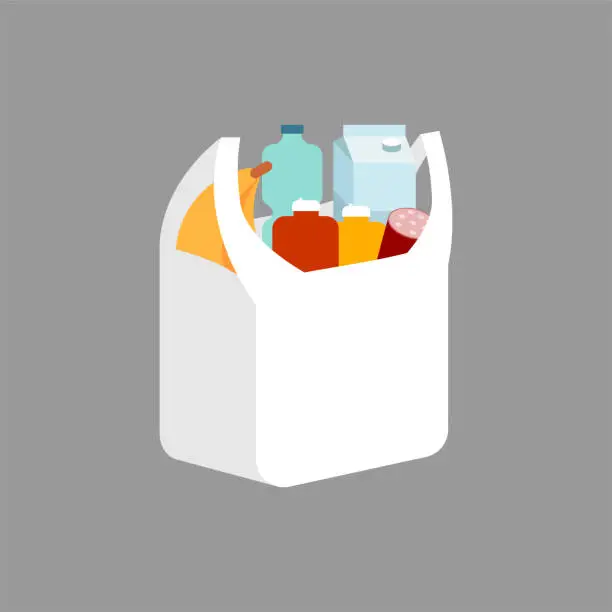 Vector illustration of Package full food isolated. Food Vector illustration