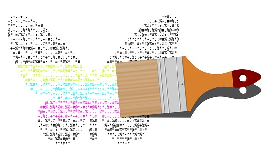 Source Code Shape Butterfly Vector Illustration Stock Illustration ...