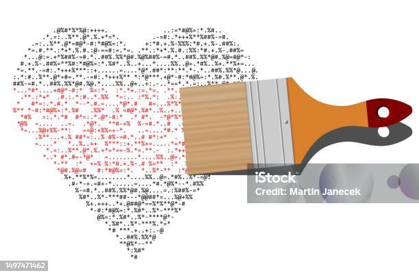 Computer Code Heart Source Code Shape Heart Stock Illustration - Download Image Now ...